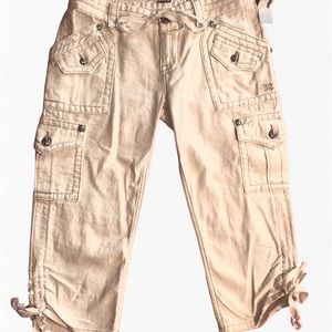 MISS ME CARGO PANTS/JEANS /SUMMER CROPPED LENGTH /CREAMY OFF WHITE /SIZE 27 /NWT